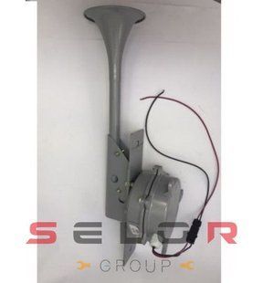Купити Сигнал повітряний з потужним компресором 12V 570 мм / одна дудка / Паравоз / Сірий 36610 Сигнали 12V повітряні - компресор - клапан