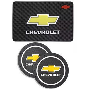 Купить Набор Антискользящих ковриков для торпеды и подстаканника Chevrolet 3 шт 63035 Антискользящие коврики на торпеду