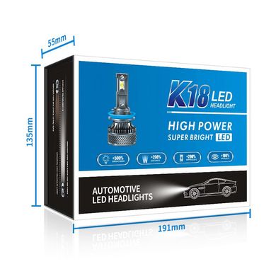Купить LED лампы автомобильные K18 H1 130W (19800lm 6000K +500% IP68 DC9-24V) 63448 LED Лампы K18