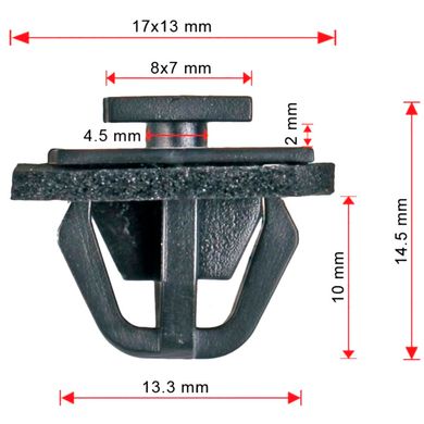 Купити Кліпса кріплення молдингу Hyundai Kia Suzuki 8775638000 C0360 73357 Фіксатор молдингів та радіаторних решіток