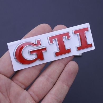 Купити Емблема напис GTI скотч 3М 75 мм металева Польща 22091 Емблема напис на іномарки