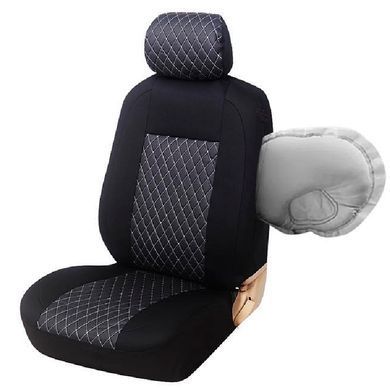 Купить Автомобильные чехлы B LUXE MAX Велюр под Алькантару (5 Подголовников) Коричневый Ромб 90851 Чехлы универсальные