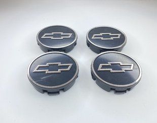 Купити Ковпачки на титани Chevrolet 60/56 мм пластик гладкий логотип Чорний хром 4 шт 39018 Ковпачки на титани