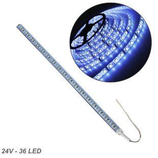 Купити Стрічка діодна алюміній 24V - 50 см - 1А 36LED - у силіконі ефект суцільної стрічки Синє світло (5630) 95072 Світлодіодні стрічки