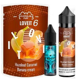 Купити Piдина Самозаміс Flavorlab Love IT 60ml 6мг (органіка) Hazelnut Caramel Banana Cream Орехово Карамельная Паста Банан 79824 Рідини FL