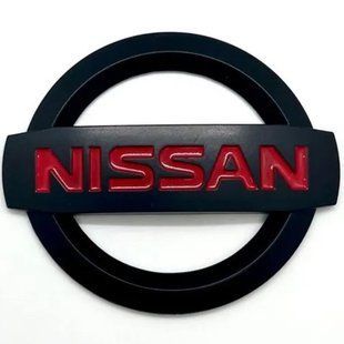 Купить Эмблема решетки задняя для Nissan матовая Черная 100х85 мм Пластикна скотче (Завод) 88379 Эмблемы на иномарки