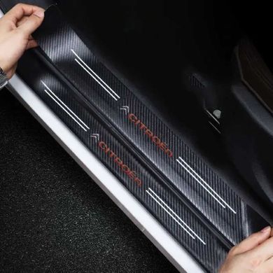 Купить Защитная пленка накладка на пороги для Citroen Черный Карбон 4 шт 42656 Защитная пленка для порогов и ручек