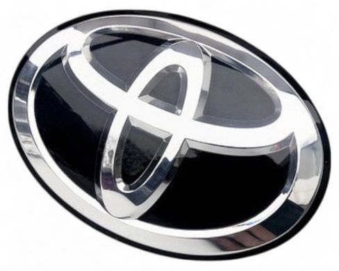 Купить Эмблема под стеклом Toyota Черная 170х115 мм на скотче (Завод) 88921 Эмблемы на иномарки
