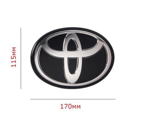 Купить Эмблема под стеклом Toyota Черная 170х115 мм на скотче (Завод) 88921 Эмблемы на иномарки