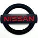 Купить Эмблема решетки задняя для Nissan матовая Черная 100х85 мм Пластикна скотче (Завод) 88379 Эмблемы на иномарки