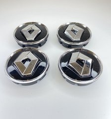 Купити Ковпачки на титани Renault (52/56мм) чорні хромовані / Логотип 3D 4 шт 39020 Ковпачки на титани