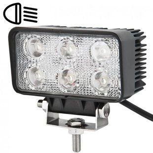 Купить LED фара Brevia Flood Ближний свет 10-30V 18W (6x3W) 1320Lm EPISTAR WHITE Алюминиевый корпус IP68 (10612QFX1) 94881 Дополнительные LЕD фары