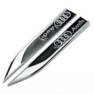 Купити Емблема крила Audi 2шт 148&times;18мм чорні (метал) 90487 Емблеми на іномарки