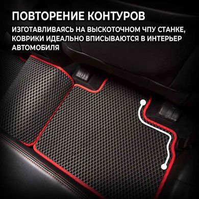 Купить Коврики в салон EVA для Mitsubishi Pajero Sport II 2008- с подпятником Черные-Синий кант 5 шт 67068 Коврики для Mitsubishi
