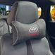 Купити Подушка на підголівник з логотипом Toyota Екошкіра 3D Кольоровий лого Чорний-Сірий кант 1 шт 91577 Подушки на підголовник - під шию