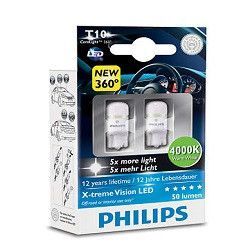 Купить Светодиод 12V Т10 Белый Ultinon Philips 127994000KX2 4000K+50Lm 2шт 25782 Светодиоды - Philips, NARVA