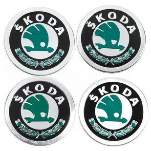 Купити Наклейка на ковпак Skoda 90 мм зелений 4 шт 23113 Наклейки на ковпаки