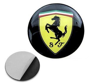 Купити Наклейка з логотипом Ferrari для автоключів d=15 мм Пластикова об'ємна (Завод) 89391 Наклейки на автомобіль