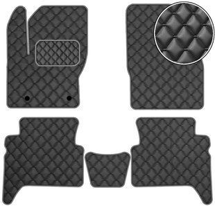 Купити Килимки в салон Екошкіра для Ford C-Max 2003-2010 Чорні-Сірий кант 3 шт (Rombus) 68599 Килимки для Ford