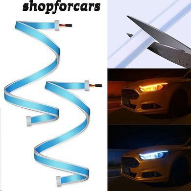 Купить Дневные ходовые огни ДХО гибкие на скотче 12v / 60 см / 2 шт 6393 Дневные Ходовые Огни (ДХО)
