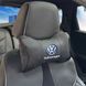 Купити Подушка на підголівник з логотипом Volkswagen Екошкіра 3D Кольоровий лого Чорна-Чорний кант 1 шт 60177 Подушки на підголовник - під шию