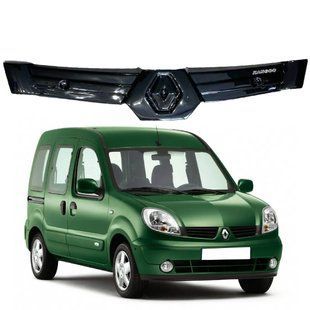 Купить Зимняя накладка на решетку радиатора Kangoo I 1998-2008 Глянец с логотипом (Voron Glass) WR10503 96490 Зимние накладки на решетку радиатора