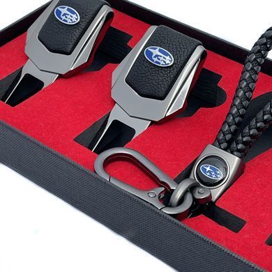 Купить Подарочный набор №1 для Subaru из заглушек и брелока с логотипом Темный хром 39535 Подарочные наборы для автомобилиста