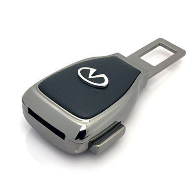 Купить Заглушка переходник ремня безопасности с логотипом Infiniti Темный хром 1 шт 39426 Заглушки ремня безопасности