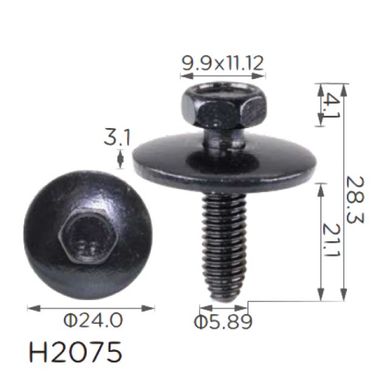 Купити Гвинт з шайбою Mercedes, Renault (7703602059, A0089906901, 19838)H2075) 73671 Гвинти