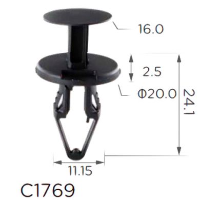 Купить Клипса крипления Нажимная Распорная GM OPEL CHEVROLET CADILLAC BUICK (1816589 11589293 11843) C1769 73128 Фиксатор нажимного типа