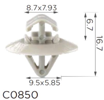 Купить Клипса крепления молдинга Дверей RENAULT OPEL IVECO DAILY GM NISSAN CITROEN (7703077421 7701470779) C0850 73363 Фиксатор молдингов и радиаторных решеток