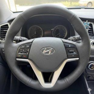 Купить Чехол Оплетка Руля для Hyundai Santa Fe/Tucson 2018-2023 Кожа (Модельная Выкройка) №27 101013 Оплетки на Руль