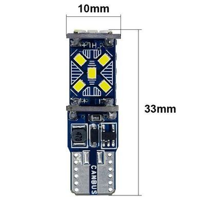 Купить Автолампа светодиодная LED 12V T15 W16W 3.5W Белый Свет 1 шт 63488 Светодиоды - T15