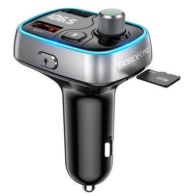 Купити Автомобільний FM модулятор (трансмітер) Borofone Sunlight QC3.0 Дисплей Підсвічування (BC32) 66267 FM Трансмітери (Модулятори)