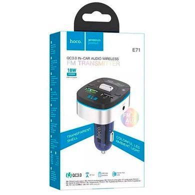 Купити Автомобільний FM модулятор (трансмітер) Hoco E71 Crystal 18 W 2 USB (391840013) 66270 FM Трансмітери (Модулятори)