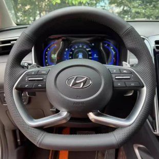 Купить Чехол Оплетка Руля для Hyundai Tucson/Elantra/Sonata 2021-2023 Кожа (Модельная Выкройка) №29 101015 Оплетки на Руль