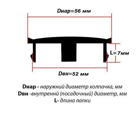 Купить Колпачки на титаны Универсальные 56 / 52 мм Серые 1 шт 67358 Колпачки на титаны