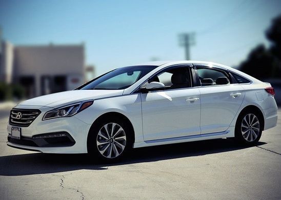 Купить Дефлекторы окон ветровики для Hyundai Sonata (LF) 2016-2021 С Хром Молдингом 2655 Дефлекторы окон Hyundai