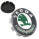 Купити Ковпачки на титани Skoda 56 / 52 мм об'ємний Зелений логотип 1 шт (1J0601171) 55685 Ковпачки на титани