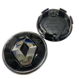 Купити Ковпак колеса Renault фон чорний логотип срібло 57 мм пластик 1 шт OEM 8200043899 (ковпачок) 94752 Ковпачки на титани