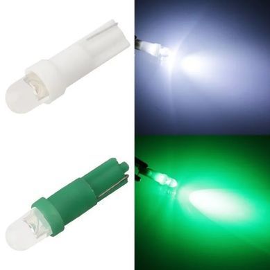 Купить Светодиод 12V Т5 COB 15300 0,5W 6000K Зеленый свет 10 шт (№88) 65565 Светодиоды - T5 Семечка