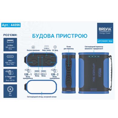 Купити Power Bank Портативний Акумулятор Bix 30000 mAh 3x USB 22,5 Вт Чорний (PB302) 74940 Портативні зарядні пристрої Power Bank (Повербанк)