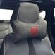 Купити Подушка на підголівник з логотипом Dodge Екошкіра 3D Кольоровий лого Чорна-Коричневий кант 1 шт 91821 Подушки на підголовник - під шию