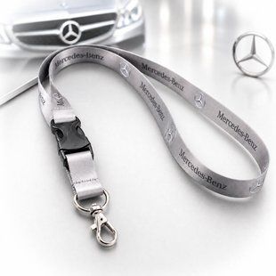 Купити Шнурок Ремінець для ключів на шию Mercedes-Benz з карабіном Сірий 102706 Брелоки для автоключів