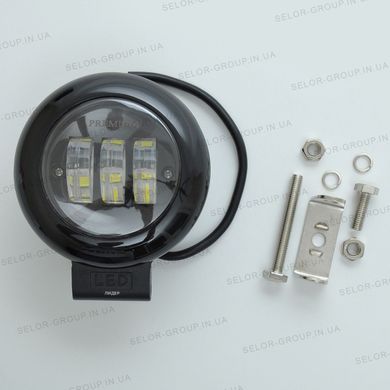 Купити Світлодіодна додаткова LED фара Кругла 115х60 mm / с ДХО / Лінзована / 45W / 15Wх3 / 1 шт 8556 Додаткові LЕD фари