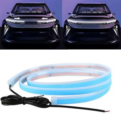 Купить Подсветка Капота Гибкая 12V LED Динамическая Белая 150 см (Боковое свечение) 83513 Подсветки - Стопы внутрисалонные