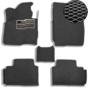 Купити 5D EVA Коврики в салон для Hyundai Tucson (NX4) 2021- ДВС (Металевий підп'ятник) Чорні-Сірій кант 5 шт 62947 Килимки для Hyundai