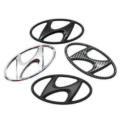 Купити Емблема Hyundai 195х96 мм (2 напрямні + скотч) Хром (Завод) 89538 Емблеми на іномарки