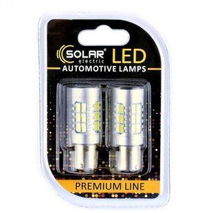 Купити LED лампа SOLAR S25 BA15s 12-24V 27SMD 2835 CANBUS Non-Polar white 2 шт (SL1395) 40177