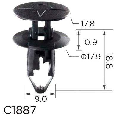 Купить Клипса крипления Нажимная Распорная RENAULT NISSAN VAZ-LADA DACIA FORD (054000001R 11765) C1887 73135 Фиксатор нажимного типа